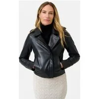 RICANO Lederjacke Juana Lederjacke mit Hemdkragen und Schulterklappen