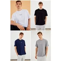 COMEOR Oversize-Shirt Herren T-Shirt: Trendige Urban Streetwear für lässige Styles (4-tlg) mit individuellem Print