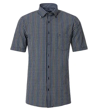 CASAMODA - Freizeithemd Kurzarm blau - Gr. - 3XL