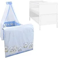 Baby-Delux Komplettbett Babybett Jack Komplettset, 10-tlg., Kinderbett 70x140 cm weiß, Bettset verschiedene Designs
