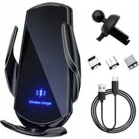 Senmudi Handy-Halterung Kabelloses Autoladegerät 15W, Auto Handyhalterung mit Ladefunktion, (Qi Schnellladegerät, magnetisch und automatische Klemmung, 360° Drehung, für Lüftungsschlitze im Auto, kompatibel mit MagSafe und magnetischen Smartphones)