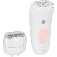 Silk-épil 5-030, Epiliergerät weiß/rosa, Bikinitrimmer, Rasieraufsatz, Trimmeraufsatz, + Einsteigeraufsatz für sensible Bereiche