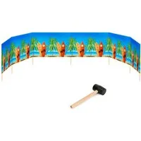 Garronda Windschutz Strand Sichtschutz 8m lang mit Gummihammer Garten Meer GAEX001, (mit Gummihammer)