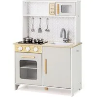 COSTWAY Spielküche, Kinderküche mit Mikrowelle, Herd, Spüle, Backofen