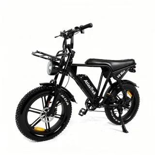 [EU DIRECT] AtlasTrek V8 Max Electric Bike 48V 15Ah 500W Top Speed 25KM/H 20*4 Inch Fat Tires 50-60KM Max Range 330lbs M