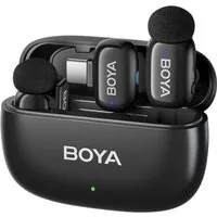 BOYA Mikrofon BOYA mini 14 USB C Mikrofon kabellos (4-tlg), Lavalier Mikrofon Set USB C für Video Aufnahme Streaming Interview