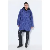 Studio Untold Wintermantel Regenmantel wasserdicht Leo Print Kapuze Zipper