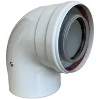 Uzman Ofenrohr 90° Abgasbogen Ø 80/125 mm Winkel, Abgas-Rohr Abgassystem, (1-tlg)