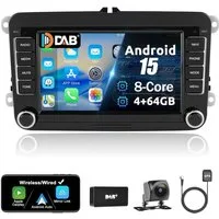 A-Sure 7" 8-Core Android 15 Carplay Für VW Golf 5 6 Passat Touran Caddy Jetta Autoradio (Digitalradio (DAB), FM, AM)