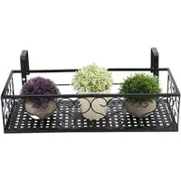 GARRYFIZH Blumenständer Balkonkastenhalter Metall 50cm Blumenständer Balkongeländer, Für Gartenzaun & Balkon, wetterfest & stabil, einfache Montage