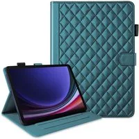 Wigento Tablet-Hülle Für Samsung Galaxy Tab S10 FE Plus Design Kunstleder Hülle Grün, Kunstlederhülle mit Rhombus-Textur und Standfunktion