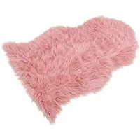 matches21 HOME & HOBBY Fellteppich Großes langflor Deko-Fell als Fell-Imitat in 90 x 60 cm rosa pink, fellförmig, Höhe: 20 mm, Flauschiges Kunstfell als Fell-Teppich Stuhl-Überwurf Sitzauflage