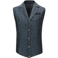 Allthemen Anzugweste Allthemen Anzugweste im Britischer-Stil mit elegantem Jacquard