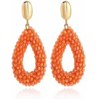 ROUGEMONT Paar Creolen Statement Ohrhänger Damen Creolen Sommer Style Orange