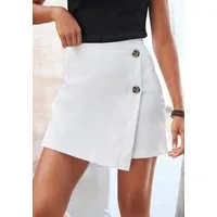 Buffalo Hosenrock mit Zierknöpfen für den Sommer in Wickeloptik mit Zierknöpfen, Skort, casual-chic, Sommerhose