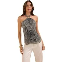 Friends Like These Neckholdertop Friends Like These Neckholderbluse, Metalldetails (1-tlg)