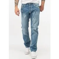Rock Creek Straight-Jeans Herren Jeans dicke Nähte Blau RC-2268