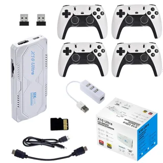 X10 Ultra 128G 3D 4K Retro TV Game Stick with Quad Controller 905X3 50000+ Games Plug and Play Portable Classic Video Ga