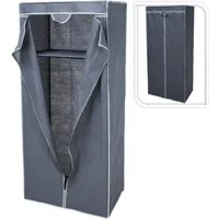 Koopman Campingschrank Kleiderschrank Stoffschrank 160x75 cm Grau Stecksystem (Stück, 1-St., Packung) 160x75x46cm, Kleideraufbewahrung, Metall / Polyester, Bügelstange