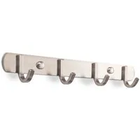 SO-TECH® Garderobenleiste Hakenleiste SAMU echt Edelstahl Mantelhaken Handtuchhalter, mit 4 Haken - Länge 300 mm
