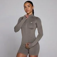 MP Damen Shape Seamless Zip-Through-Jacke - Dark Truffle - XXL