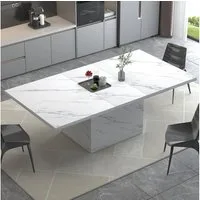 mukuhi Esstisch ESSTISCH 140 x 75 cm Marmoroptik Modern Esszimmer Küchentisch, 140*75*76cm