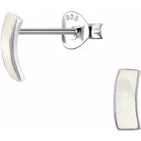 ALEXANDER YORK Paar Ohrstecker MUSCHELPERLMUTT Plättchen weiß, 2-tlg., 925 Sterling Silber
