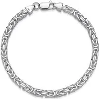 Silberkettenstore Silberarmband Königskette Armband, Breite 4,5mm - echt 925 Silber, Länge wählbar