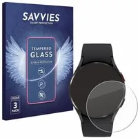 Savvies Displayschutzglas Schutzglas für Samsung Galaxy Watch 4 (40mm), 3 Stück, Displayschutz 9H Glas Klar Transparent