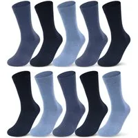 sockenkauf24 Socken 10 I 20 I 30 Paar Damen & Herren Business Socken Baumwolle (Jeans, Navy, Blau, 10-Paar, 39-42) mit Komfortbund Strümpfe - 10700