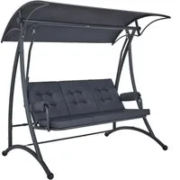 MCombo Hollywoodschaukel M MCombo 3-Sitzer Hollywoodschaukel mit Liegefunktion 4025 (grau), 3 Extradickem Sitzkissen, Outdoor Wetterfest
