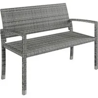 STEELSØN Gartenbank Mirador handgeflochtene Polyrattan Bank (2-Sitzer, grau), wetterfest & UV-beständig, ergonomische Outdoor-Bank, 120 cm Breite