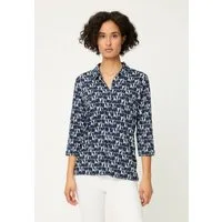Olsen Hemdbluse Jerseybluse mit Allover-Dessin