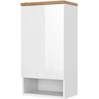 Vicco Hängeschrank Eden, Weiß Hochglanz/Artisan-Eiche, 40 x 77.5 cm mit 4 Fächer (1-St)