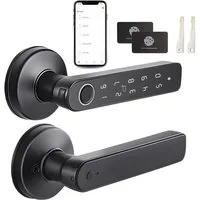 Tuya Türschlossantrieb BLE Fingerabdruck-Türschloss digitales elektronisches Schloss, App-Steuerung via Bluetooth, Tastatur zur Eingabe von PIN-Codes