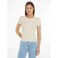 Tommy Jeans Kurzarmshirt TJW ESSENTIAL RIB SHORT SLEEVE EXT Baumwollmischung in gerippter Struktur, Slim Fit