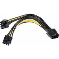 Bolwins L28 8pin PCIe auf 2x 8pin (6+2) Grafikkarte Stromkabel PCI-E Adapter Computer-Kabel, PCI-E 8-Pin (weiblich), 2× PCI-E 6+2-Pin (männlich) (25 cm), Power-Splitter, hohe Flexibilität durch 6+2-Pin-Stecker