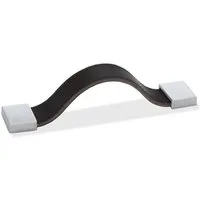 SO-TECH® Möbelgriff RUBEN Edelstahloptik matt / Leder dunkelbraun in 2 Varianten, BA 128 mm dunkelbraun Designgriff - incl. Schrauben
