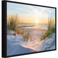 Wallarena Leinwandbild Strand Meer Natur Ostsee Landschaft Modern XXL Leinwandbilder Bilder, Strand und Meer (Bilder Gross XXL Einteilig, 1 St), Leinwandbild mit Rahmen Wohnzimmer Badezimmer Küche Modern 60x40