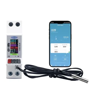 TOMZN 23mm AC110V 230V 50A WIFI Smart Circuit Breaker TUYA Voltage Current Temp Measurement Protector Over Current Thres