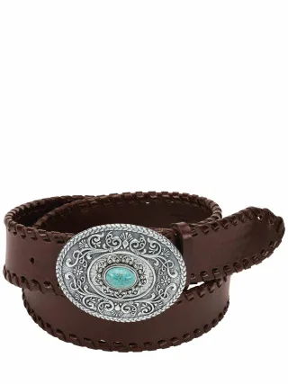 Brunocenere Herren Fibbia Westerngürtel Braun Breite: ca