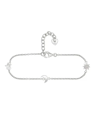cai Armband 925 Sterling Silber rhodiniert Sonne - Mond - Stern