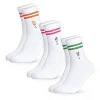 OCCULTO Tennissocken Damen & Herren Motiv Tennissocken 3er Pack (Modell: Summer) (3-Paar)