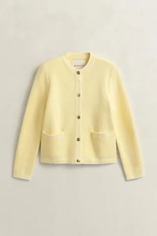 GANT - Gestrickte Jacke aus Baumwolle vanilla yellow - Gr. - L