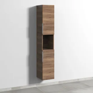 Sanipa 3way Hochschrank mit 2 Türen und 1 offenem Fach, Eiche-Tabak UM11350