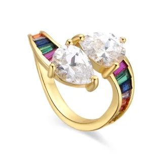 Luxenter Ring mit glänzendem 18k Gold Finish Zirkonia - Darbia