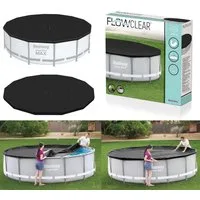 BESTWAY Pool-Abdeckplane Bestway 58248 - Flowclear PVC-Abdeckplane Ø 427 cm, schwarz, rund