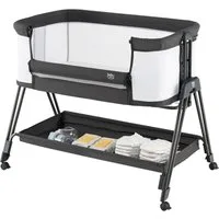 COSTWAY Beistellbett 2 in 1 Reisebett, 7-stufig höhenverstellbar