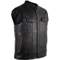 MDM Lederweste Herren Biker Jeans Lederweste SOA Bikerweste