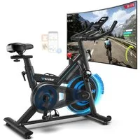 Wenoker Heimtrainer Fahrrad mit App & Magnetwiderstand, Indoor Fitnessbike (1-tlg), Leises Ergometer für Kardio-Training zu Hause